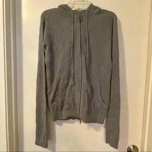 Vince Men's Gray Waffle Knit Cotton Hoodie Size S